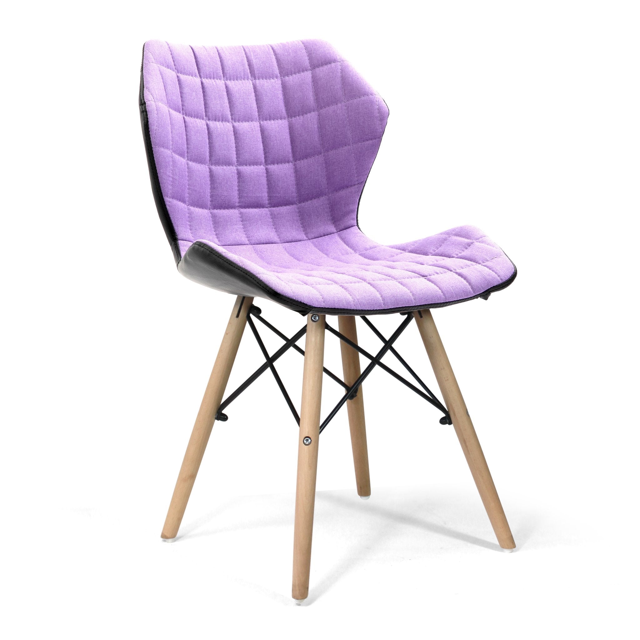 Ellie Stylish Lightweight Fabric Chair with Solid Beech Legs and Contemporary Panel Stitching ET