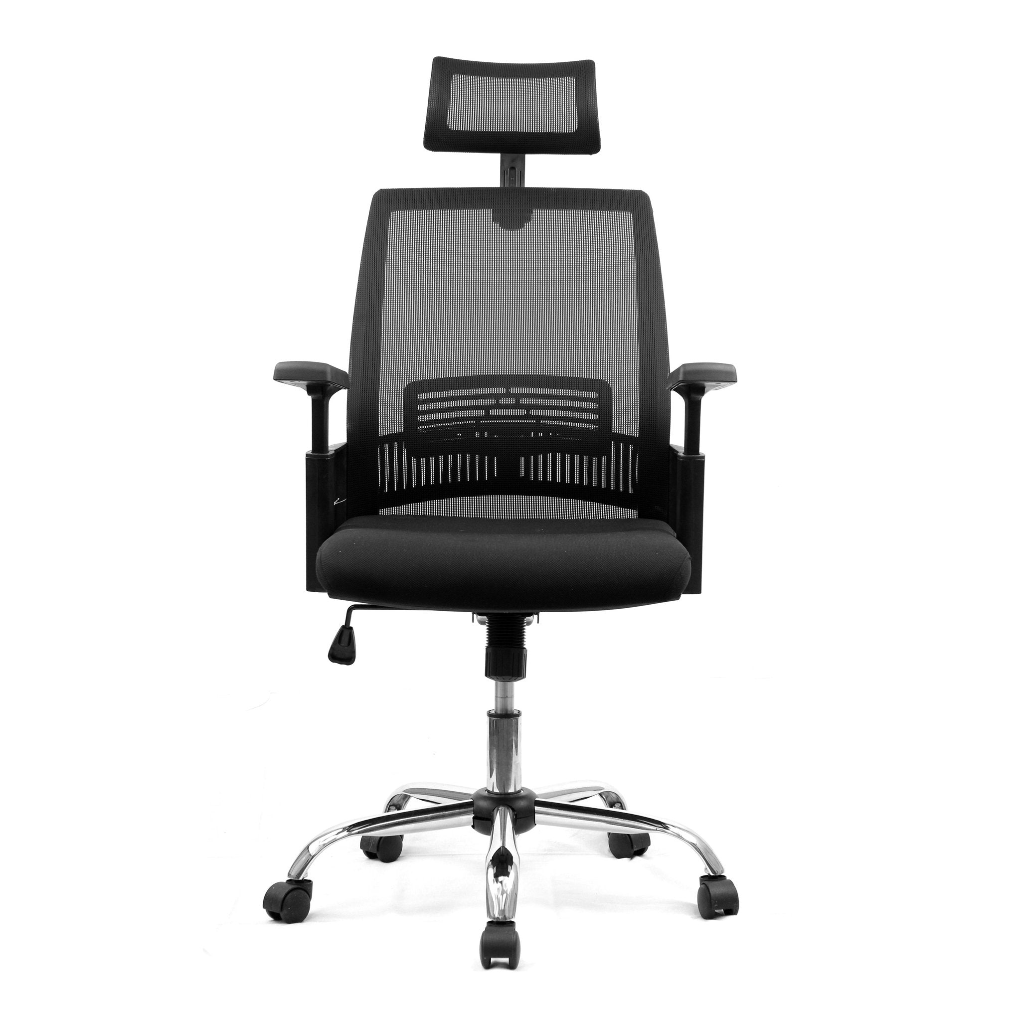 Pulse High Back Mesh Chair with Headrest and Chrome Base Black ET