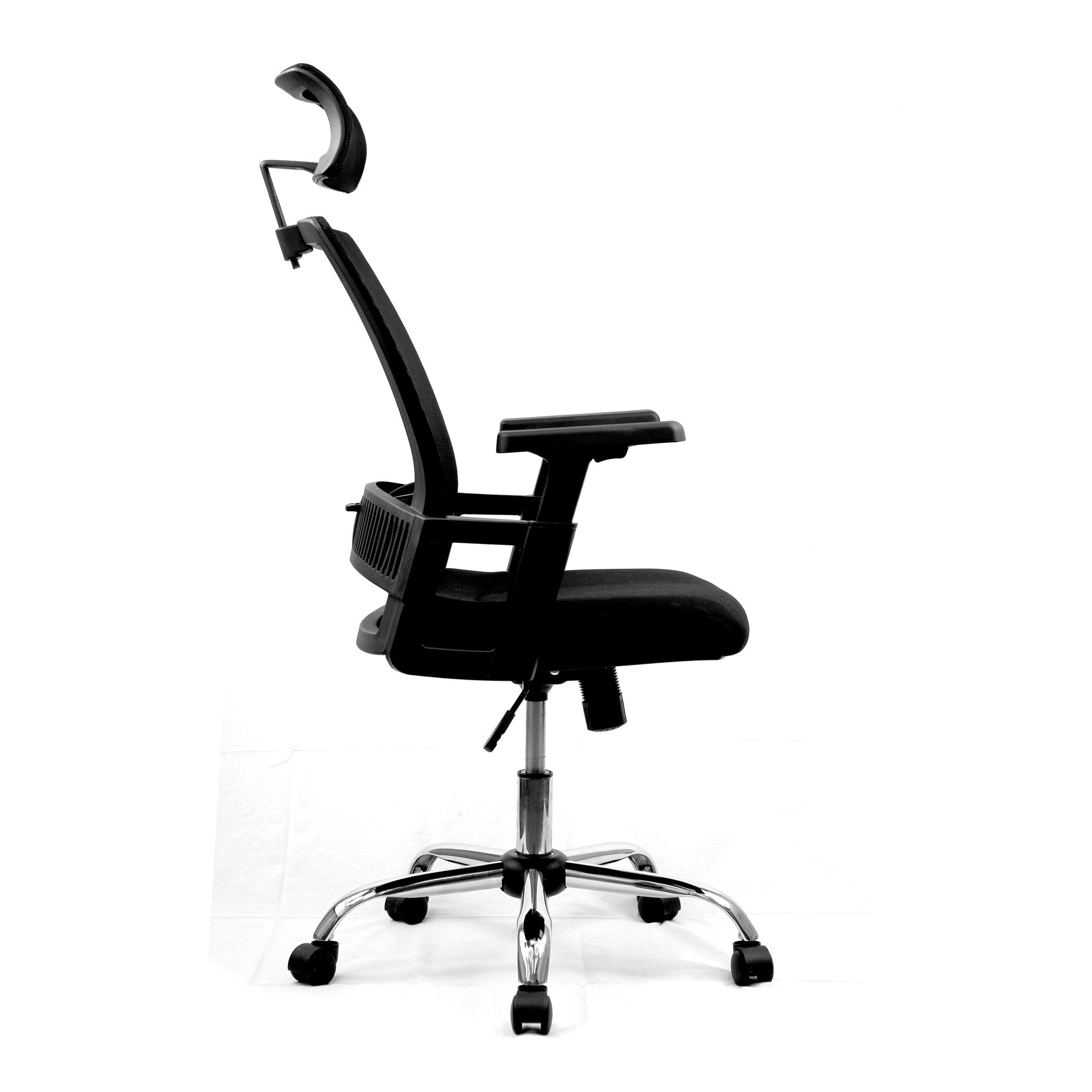Pulse High Back Mesh Chair with Headrest and Chrome Base Black ET