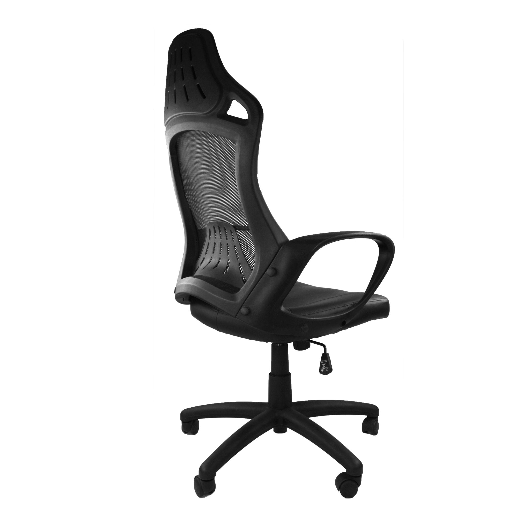 Racer Slim High Back Designer Mesh Armchair - Black ET