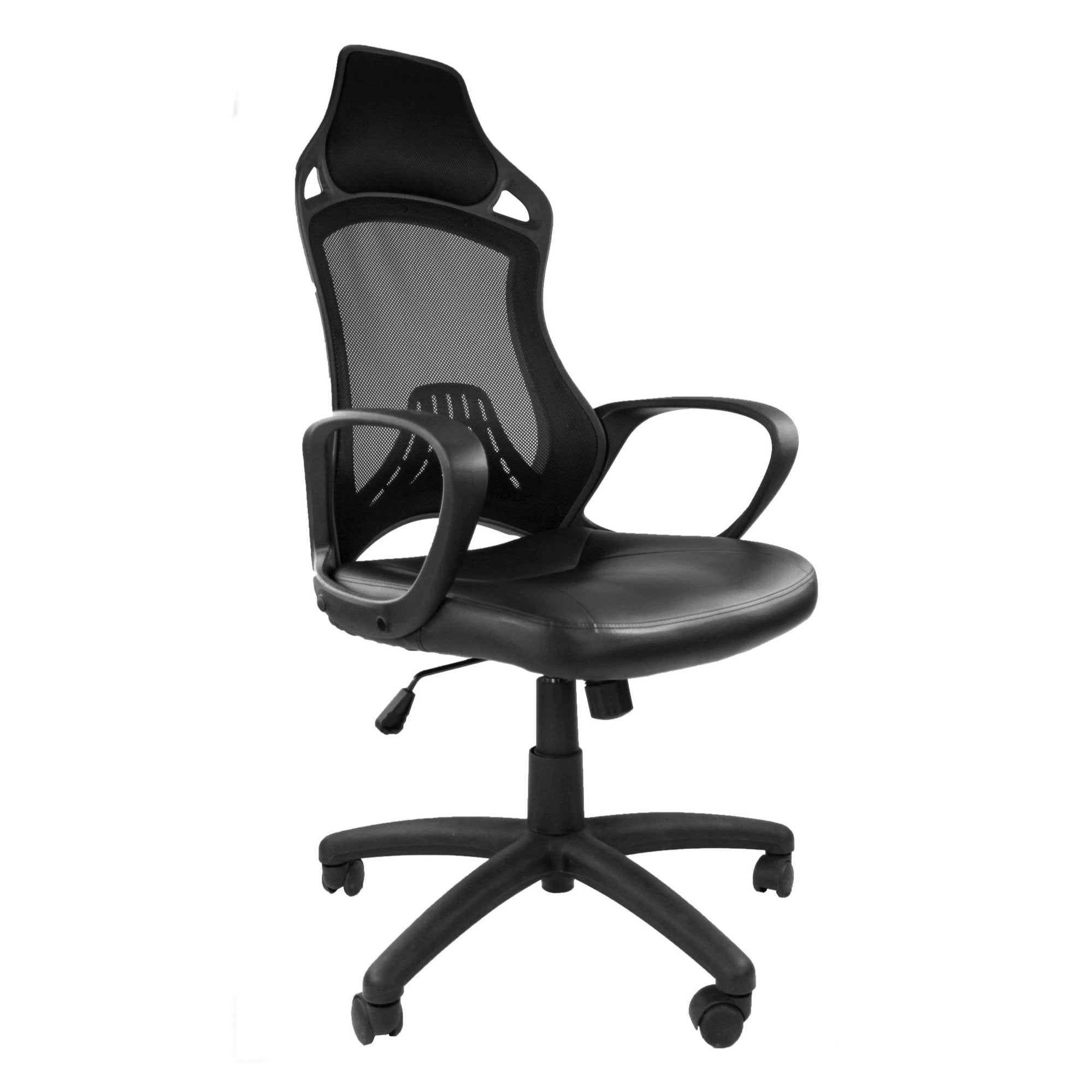 Racer Slim High Back Designer Mesh Armchair - Black ET