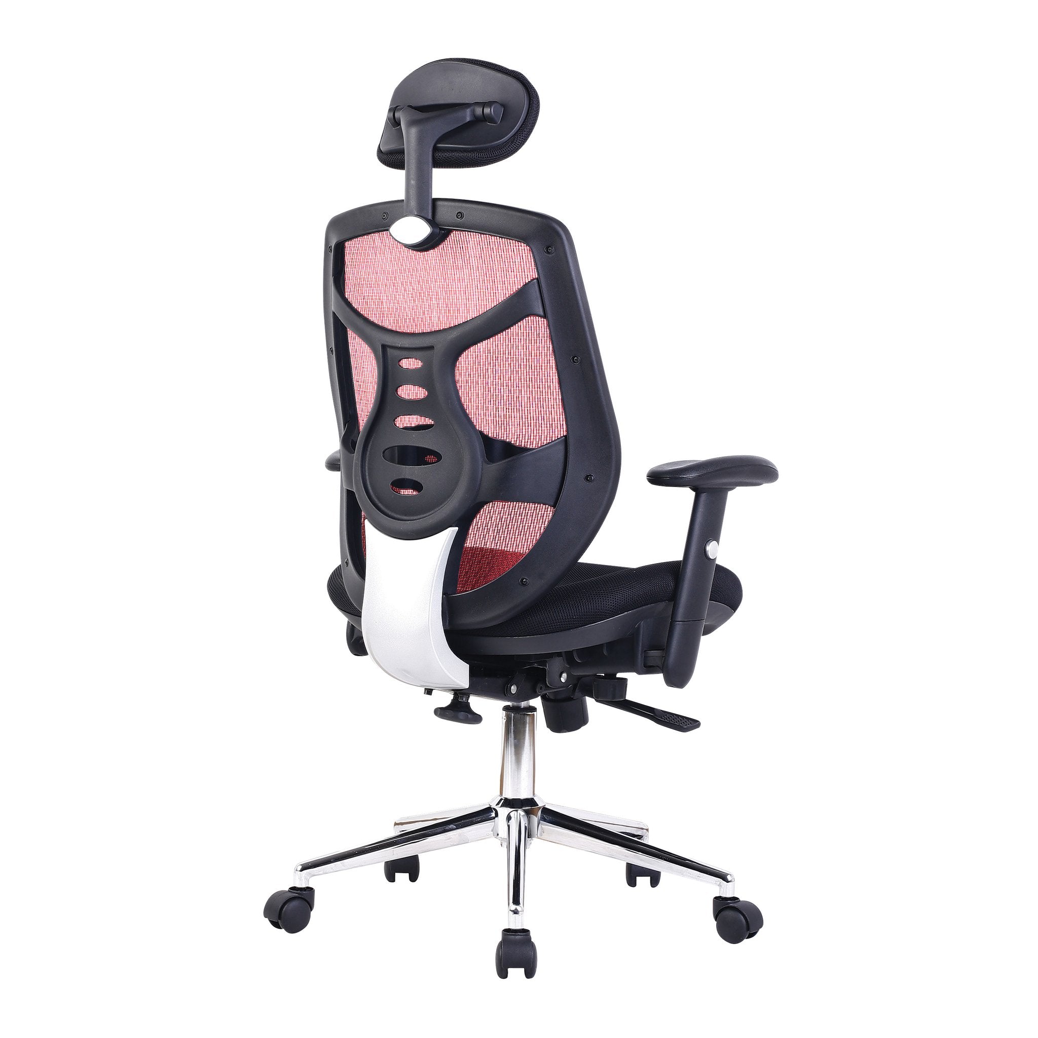 Seedoo High Back Mesh Synchronous Executive Armchair with Adjustable Headrest and Chrome Base ET