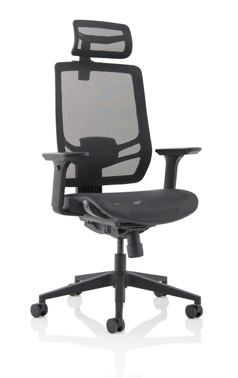ergo twist mesh office chair with headrest front-left