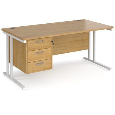 Maestro 25 Straight Office Desk with 3 Drawers Pedestal DM – A1 