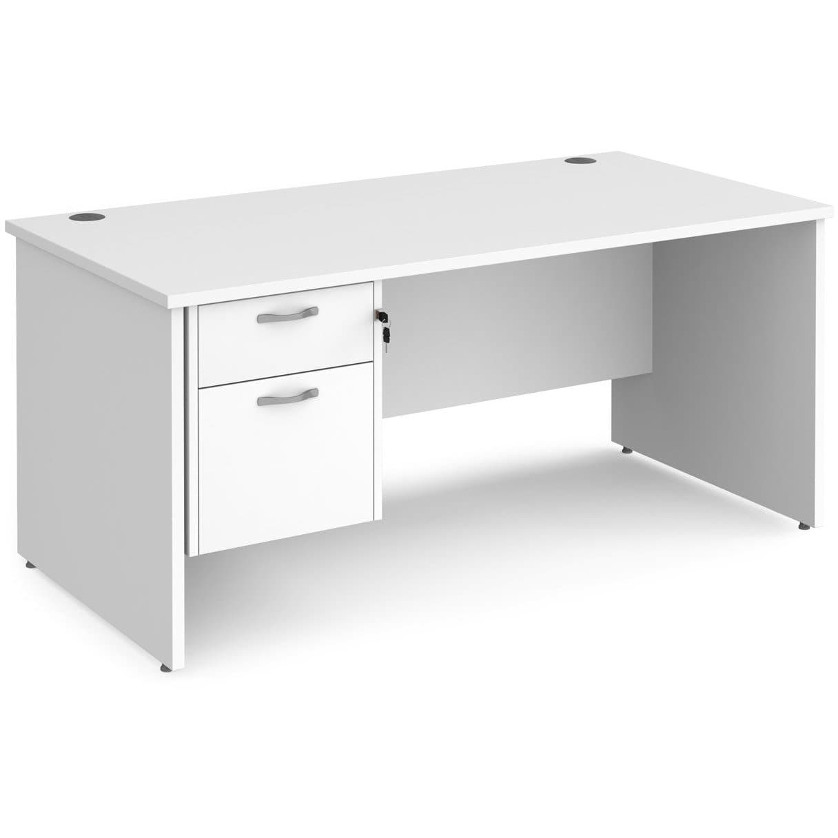 White desk two deals drawers