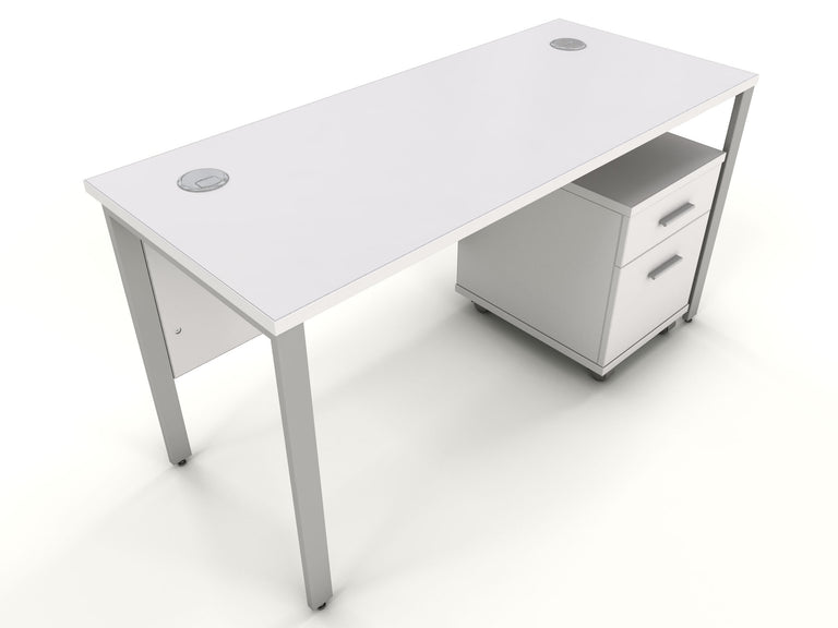 office desk with white office drawers