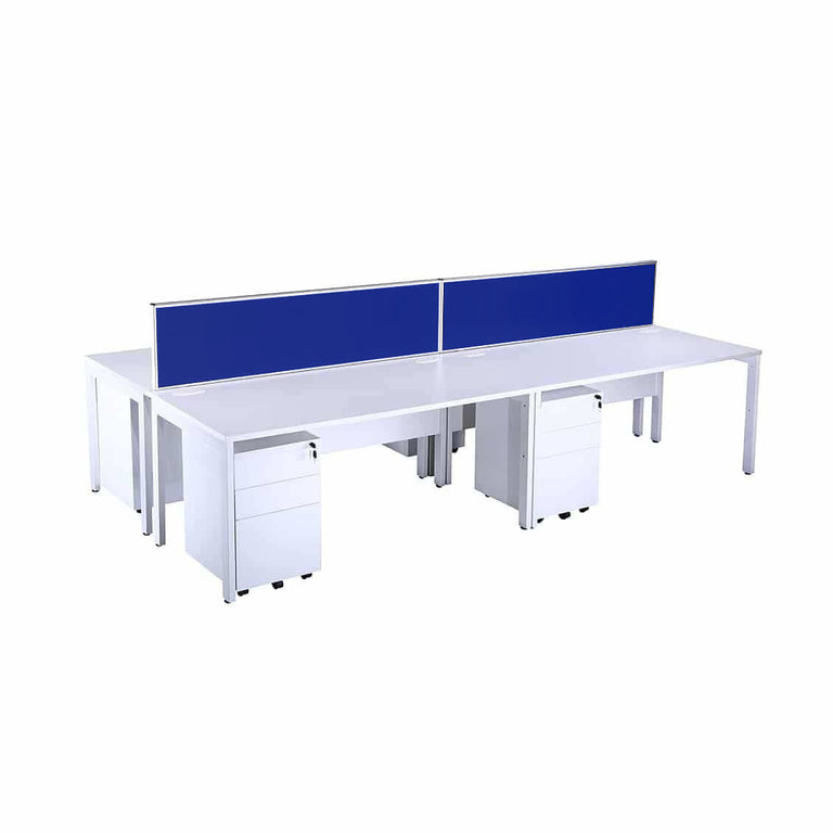 White/Silver Bench Desk Bundle Deal