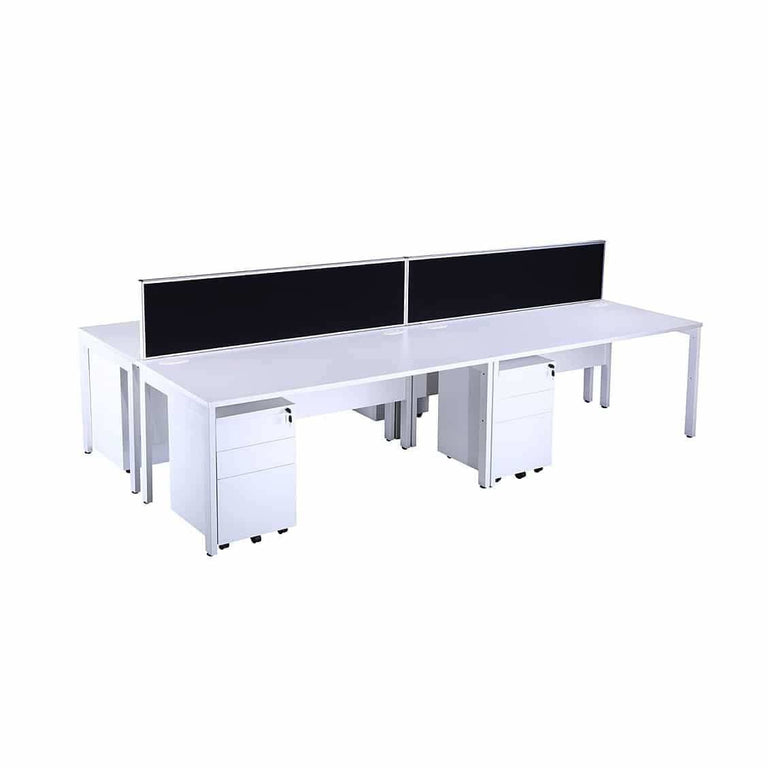 White bench desk bundle 