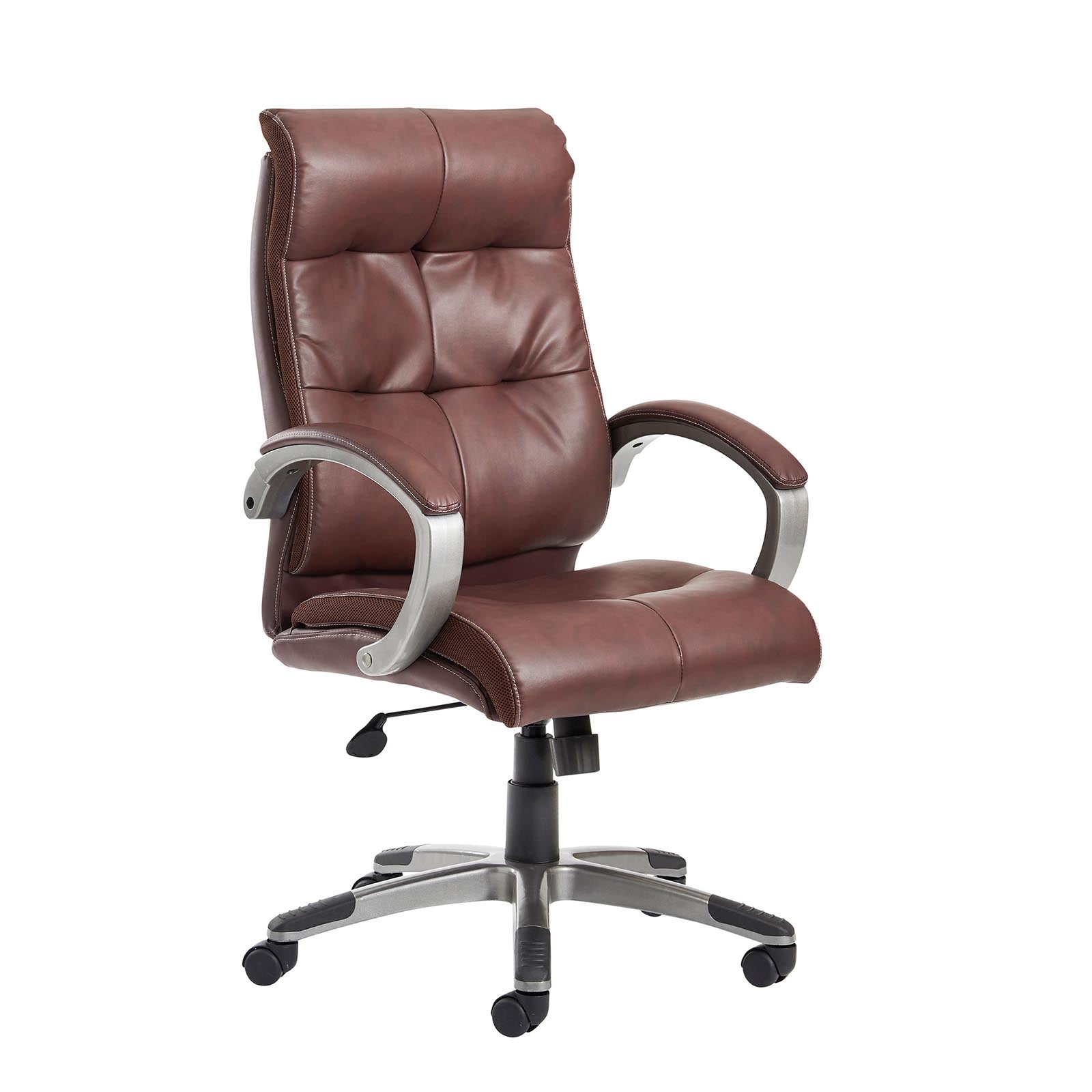 brown leather office chair