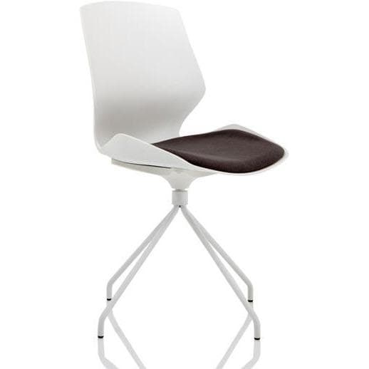Florence Spindle White Frame Dark Grey Fabric Seat Visitor Chair DY