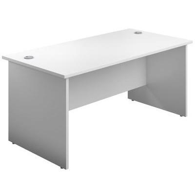 slim rectangle white office desk 