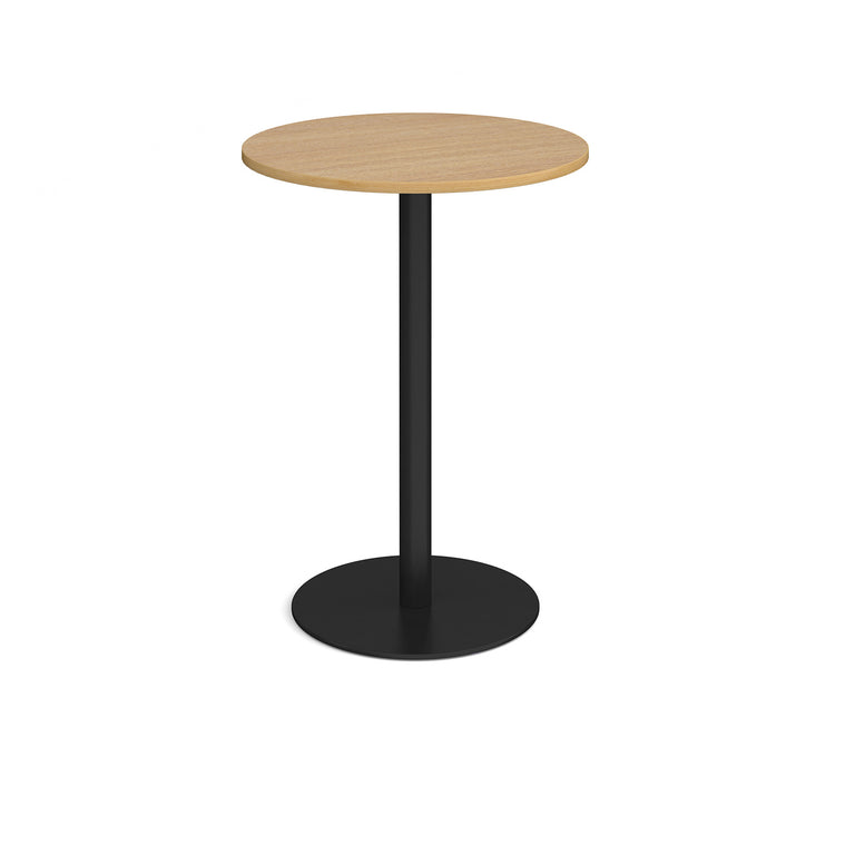 Monza Circular Poseur Table With Flat Round Brushed Steel Base 800mm DM