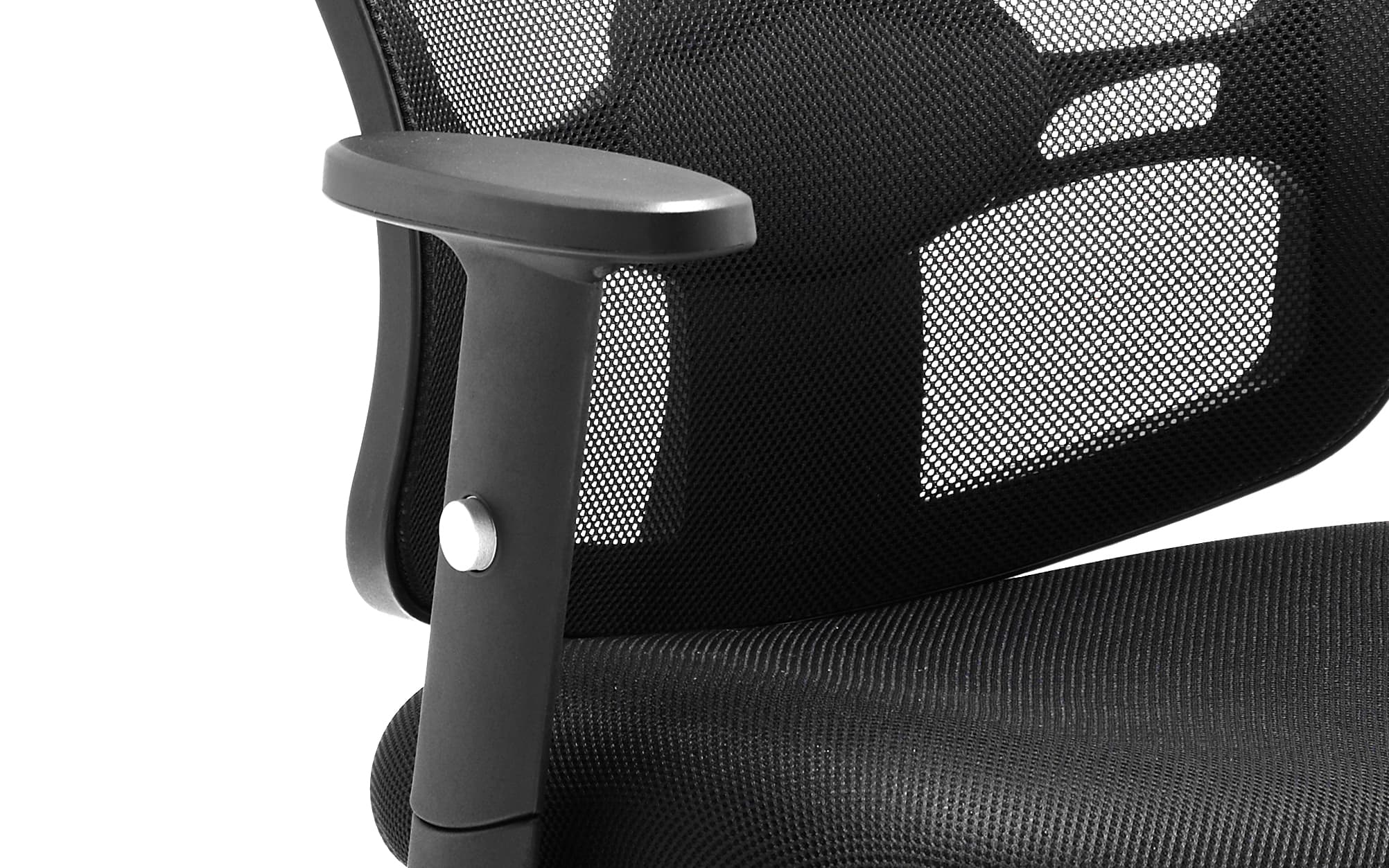 Portland Visitor Cantilever Chair Black Mesh With Arms DY