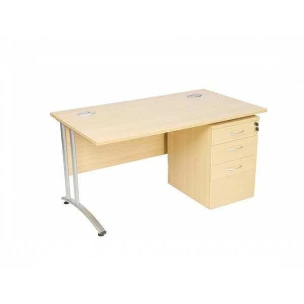 Straight desk with storage 