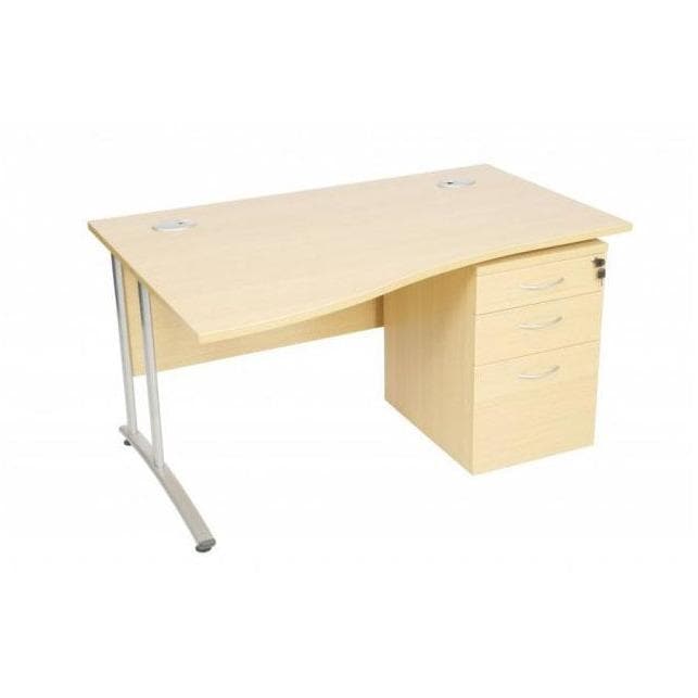 Wave desk with 3 drawers 