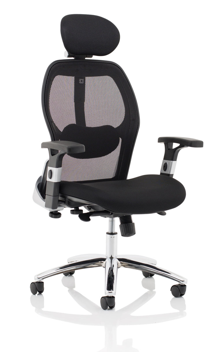 sanders mesh office chair with headrest front-left