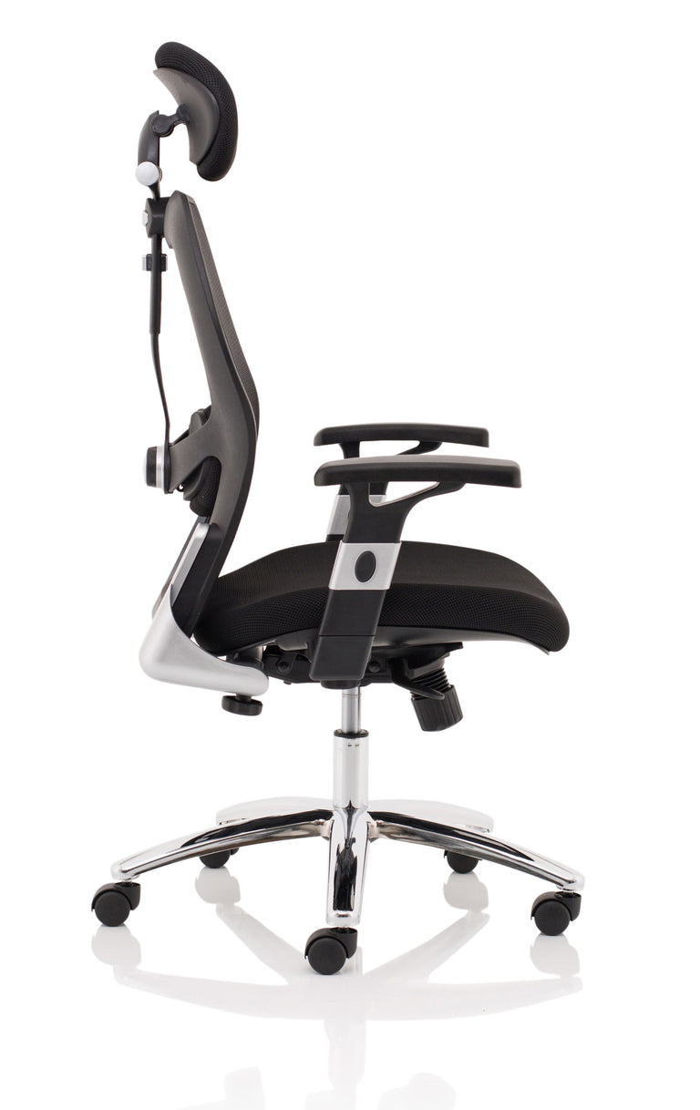 sanders mesh office chair with headrest left